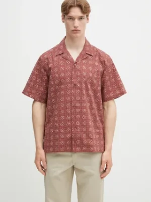Carhartt WIP koszula bawełniana S/S Furoshiki Shirt męska kolor brązowy relaxed I034549