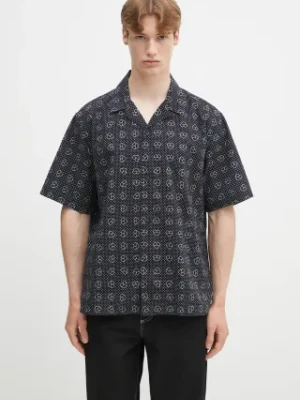 Carhartt WIP koszula bawełniana S/S Furoshiki Shirt męska kolor czarny relaxed I034549