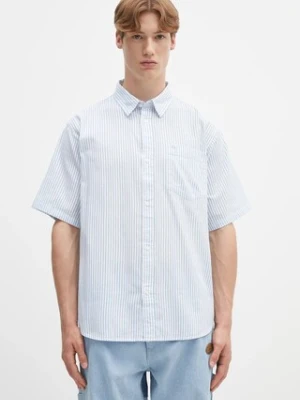 Carhartt WIP koszula bawełniana S/S Phelps Shirt męska kolor niebieski relaxed z kołnierzykiem klasycznym I034532