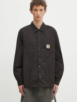 Carhartt WIP koszula Canby Shirt Jac męska kolor czarny regular I035243.0D2XX