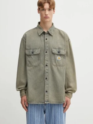 Carhartt WIP koszula jeansowa Tigan męska kolor beżowy relaxed z kołnierzykiem klasycznym I035821.3FUGD