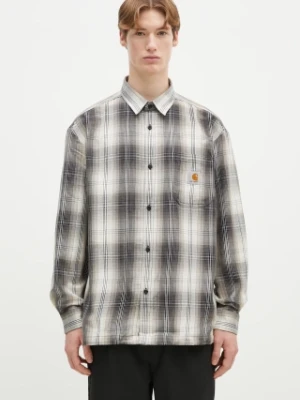 Carhartt WIP koszula Longsleeve Blanton Shirt męska kolor beżowy regular z kołnierzykiem klasycznym I034379.2MEXX