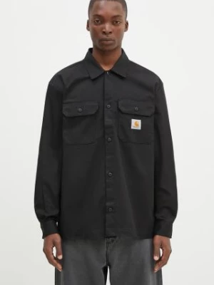 Carhartt WIP koszula Longsleeve Craft Shirt męska kolor czarny regular z kołnierzykiem klasycznym I033814.89XX