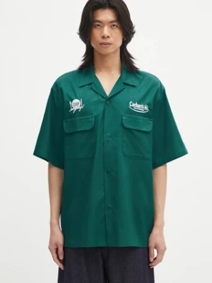 Carhartt WIP koszula S/S Deli Shirt męska kolor zielony relaxed I034738