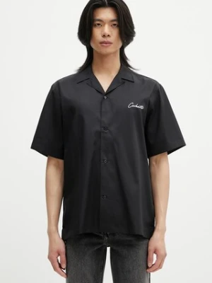 Carhartt WIP koszula S/S Delray Shirt męska kolor czarny relaxed I031465.0D2XX