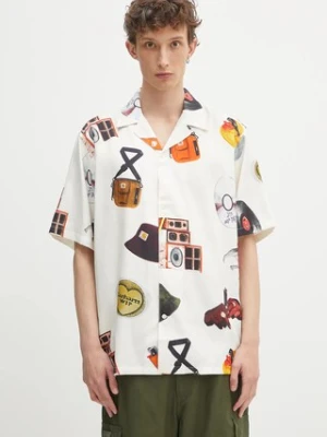 Carhartt WIP koszula S/S Jacob Rochester Shirt męska kolor beżowy regular I034574