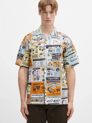 Carhartt WIP koszula z domieszką lnu S/S Catalogue Shirt męska kolor multicolor relaxed z kołnierzykiem klasycznym I034548