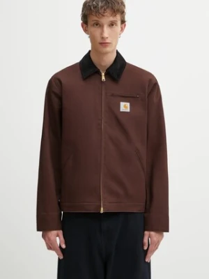 Carhartt WIP kurtka bawełniana Detroit Jacket kolor brązowy przejściowa I015264.1YL01