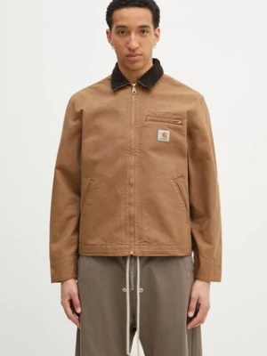 Carhartt WIP kurtka bawełniana Detroit Jacket kolor brązowy przejściowa I033112.00S02