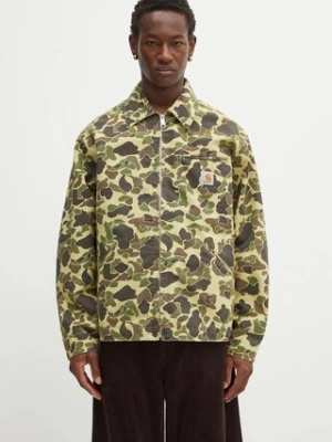 Carhartt WIP kurtka bawełniana Duck Detroit Jacket kolor zielony przejściowa I034281.2EQ06