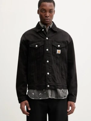 Carhartt WIP kurtka bawełniana Everson Trucker Jacket kolor brązowy przejściowa oversize I036266.3HVGD