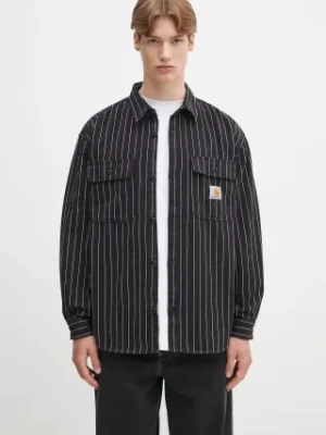 Carhartt WIP kurtka bawełniana Hendry Shirt Jac kolor czarny przejściowa I034827.2MB02
