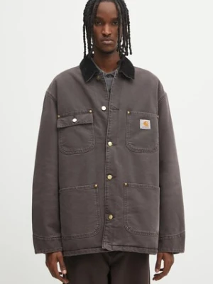 Carhartt WIP kurtka bawełniana OG Chore Coat kolor brązowy przejściowa I035613.1YL4O