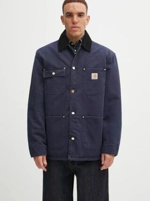 Carhartt WIP kurtka bawełniana OG Chore Coat kolor granatowy przejściowa I035613.0DI4O