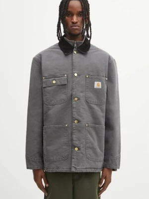 Carhartt WIP kurtka bawełniana OG Chore Coat kolor szary przejściowa I035613.3CL4O