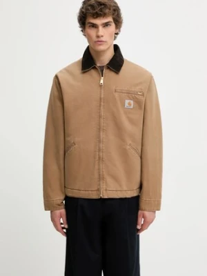 Carhartt WIP kurtka bawełniana OG Detroit Jacket kolor brązowy przejściowa oversize I035614.00S4O