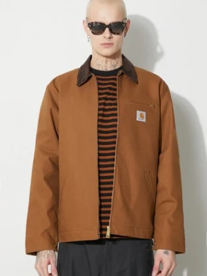 Carhartt WIP kurtka jeansowa Detroit Jacket męska kolor brązowy przejściowa I015264.00S01