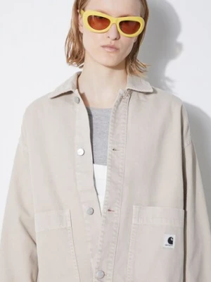 Carhartt WIP kurtka jeansowa Garrison Jacket damska kolor beżowy przejściowa oversize I033349.1YC4J
