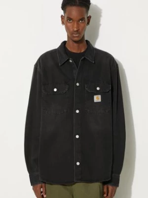 Carhartt WIP kurtka jeansowa Harvey Shirt Jac męska kolor czarny przejściowa I033346.894L