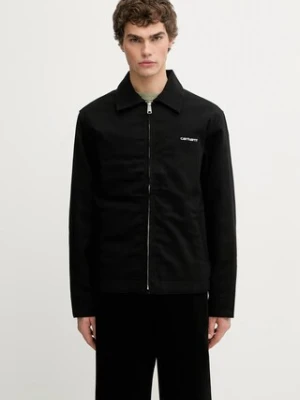 Carhartt WIP kurtka jeansowa Module Script Jacket kolor czarny przejściowa oversize I035621.0D201