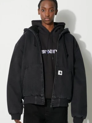 Carhartt WIP kurtka jeansowa OG Active Jacket damska kolor czarny przejściowa oversize I032240.8906