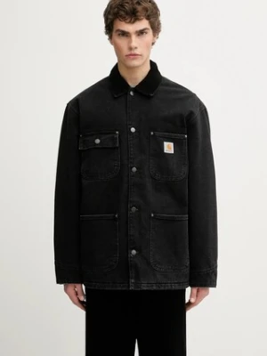 Carhartt WIP kurtka jeansowa OG Chore Coat kolor czarny przejściowa I035877.0