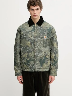 Carhartt WIP kurtka jeansowa OG Detroit Jacket kolor zielony przejściowa I035614.3BL06