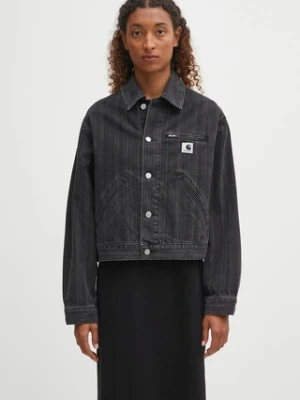 Carhartt WIP kurtka jeansowa W' Rylan kolor czarny przejściowa oversize I035571.32I06