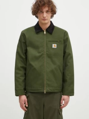 Carhartt WIP kurtka koszulowa bawełniana Detroit Jacket kolor zielony przejściowa I015264.2EO01