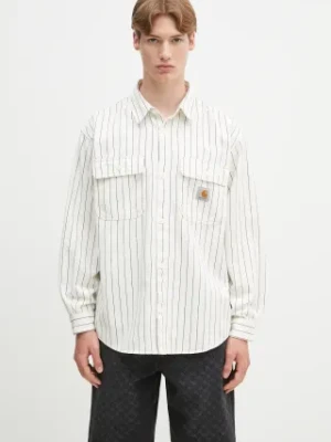 Carhartt WIP kurtka koszulowa bawełniana Hendry Shirt Jac kolor beżowy przejściowa I034827.2RM02