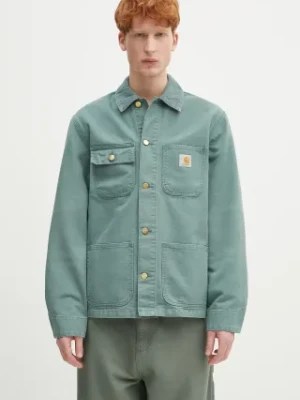 Carhartt WIP kurtka koszulowa bawełniana Michigan Coat kolor zielony przejściowa I034787.2R84O