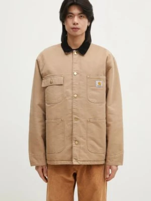 Carhartt WIP kurtka koszulowa bawełniana OG Chore Coat kolor beżowy zimowa oversize I027357.2I73K