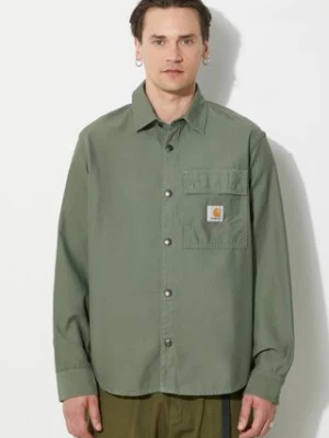 Carhartt WIP kurtka koszulowa Hayworth Shirt Jac kolor zielony przejściowa I033443.66702