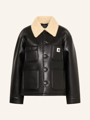 Carhartt Wip Kurtka Shepton W Stylu Skórzanym Z Sztucznym Futrem schwarz