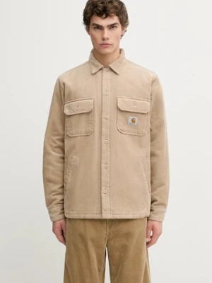 Carhartt WIP kurtka Whitsome Shirt Jac męska kolor beżowy przejściowa I028827-WA