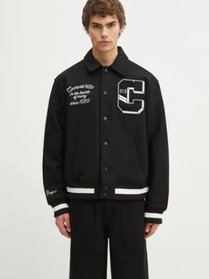 Carhartt WIP kurtka z dodatkiem wełny World Class Varsity kolor czarny przejściowa I035432.89XX