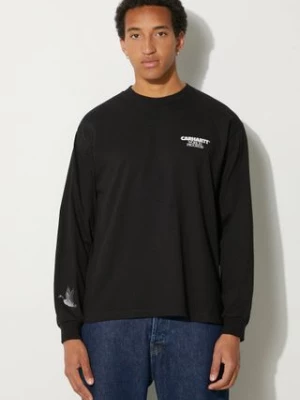 Carhartt WIP longsleeve bawełniany Ducks kolor czarny z nadrukiem I033663.89XX