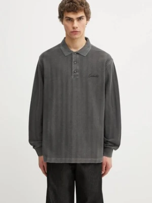 Carhartt WIP longsleeve bawełniany L/S Morrison Rugby Shirt kolor szary gładki I034568.89PG