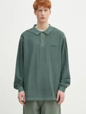 Carhartt WIP longsleeve bawełniany L/S Morrison Rugby Shirt kolor zielony gładki I034568.CIPG