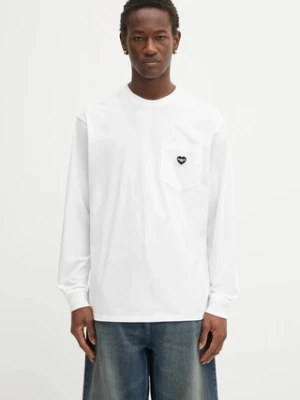 Carhartt WIP longsleeve bawełniany L/S Pocket Heart T-Shirt kolor biały gładki I035300.00AXX
