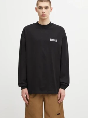 Carhartt WIP longsleeve bawełniany L/S Schooling Mockneck T-Shirt kolor czarny z aplikacją I035447.K02XX