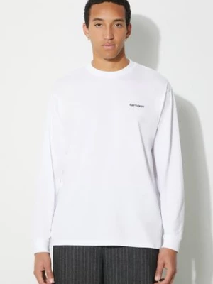 Carhartt WIP longsleeve bawełniany L/S Script Embroidery T-Shirt kolor biały z aplikacją I032306.00AXX