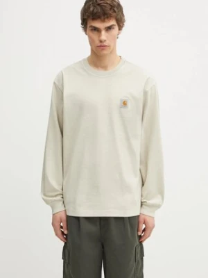 Carhartt WIP longsleeve bawełniany L/S Vista T-Shirt kolor beżowy gładki I030779.2LPGD