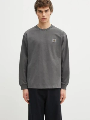 Carhartt WIP longsleeve bawełniany L/S Vista T-Shirt kolor szary z aplikacją I030779.89GD