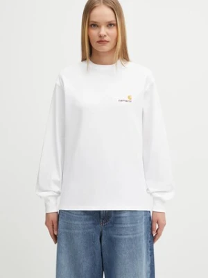 Carhartt WIP longsleeve bawełniany W' L/S American Script T-Shirt kolor biały I035466.02XX