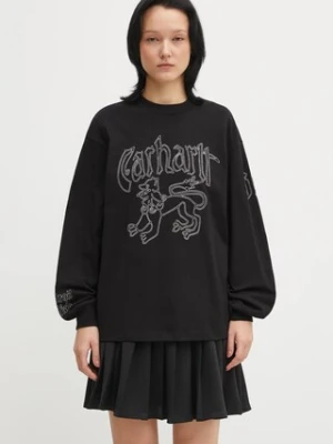 Carhartt WIP longsleeve bawełniany W' L/S Hackwork T-Shirt kolor czarny I035541.1T8XX