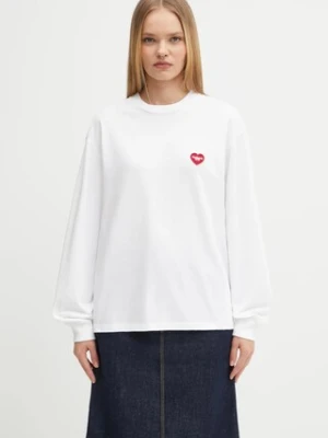 Carhartt WIP longsleeve bawełniany W' L/S Heart Patch T-Shirt kolor biały I035469.1WZXX
