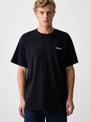 Carhartt WIP S / S Script Embroidery T-Shirt I030435 ATOM BLUE / WHITE T-shirt bawełniany męski