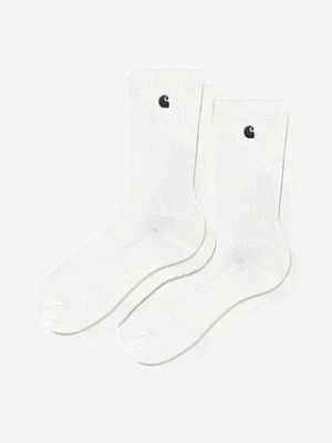 Carhartt WIP skarpetki Madison Pack Socks 2-pack kolor biały I030923-BLACK/WHIT