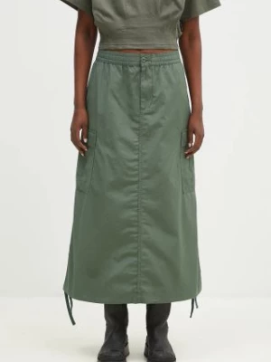 Carhartt WIP spódnica bawełniana Cargo Skirt Long kolor zielony midi prosta I033823.29N02